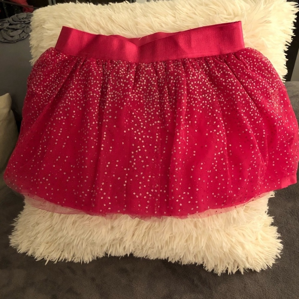 JUSTICE Pink Shimmery Tutu Skirt w/ Under Shorts - Size 18